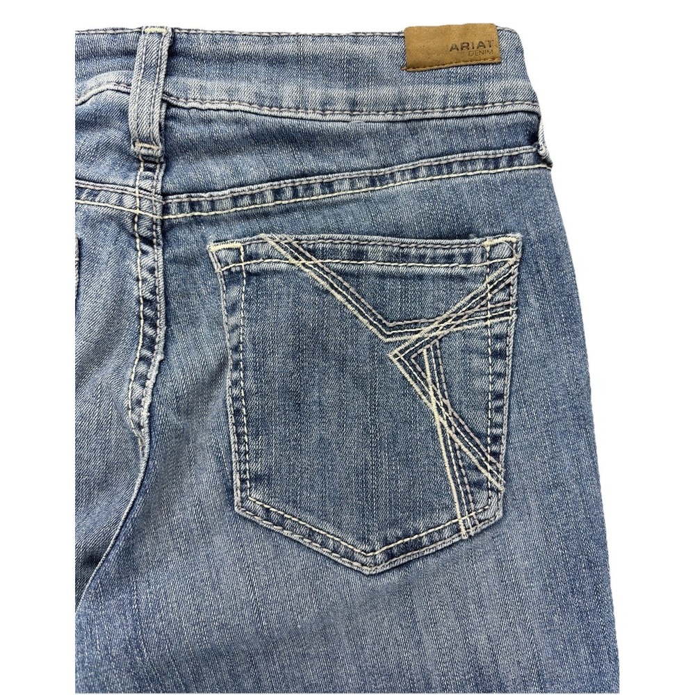 Ariat Trouser Chelsey Wide Leg Jeans Womens 28L Stretch Western Y2K Boho Rodeo - Picture 8 of 13